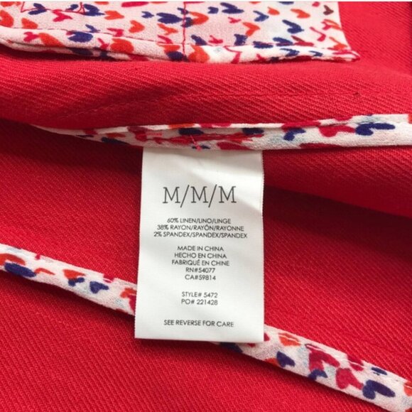 CAbi 5472 Valentine Jacket Sz M Red Linen Blend - Picture 7 of 9